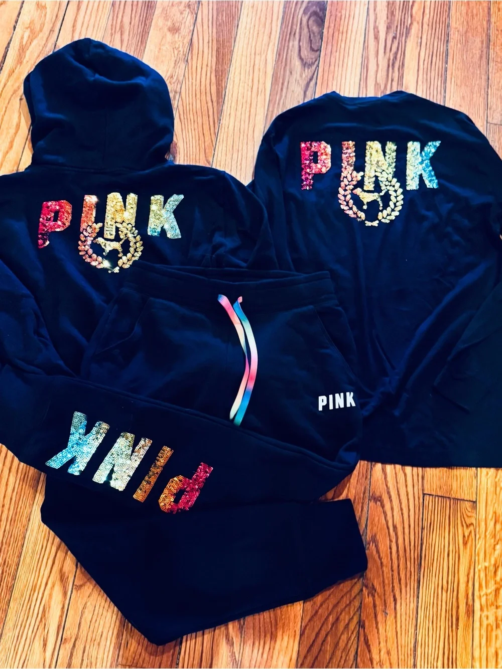 PINK Victoriaβs Secret Rainbow Bling 3 Piece Set - Picture 6 of 12